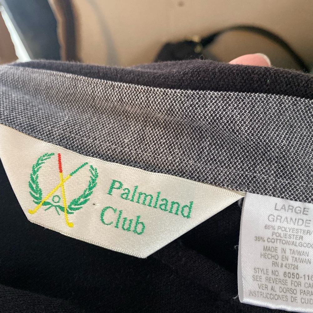Palmland Club Black and Gray Polo Shirt with Classic Stripes - Picture 3 of 3